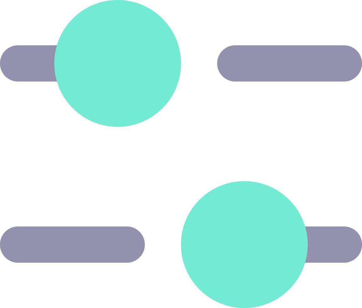 horizontal einstellen eben Farbe ui Symbol. Equalizer Einstellung. Klang Optionen. Volumen Kontrolle. Musik- Spieler. einfach gefüllt Element zum Handy, Mobiltelefon App. bunt solide Piktogramm. Vektor isoliert rgb Illustration