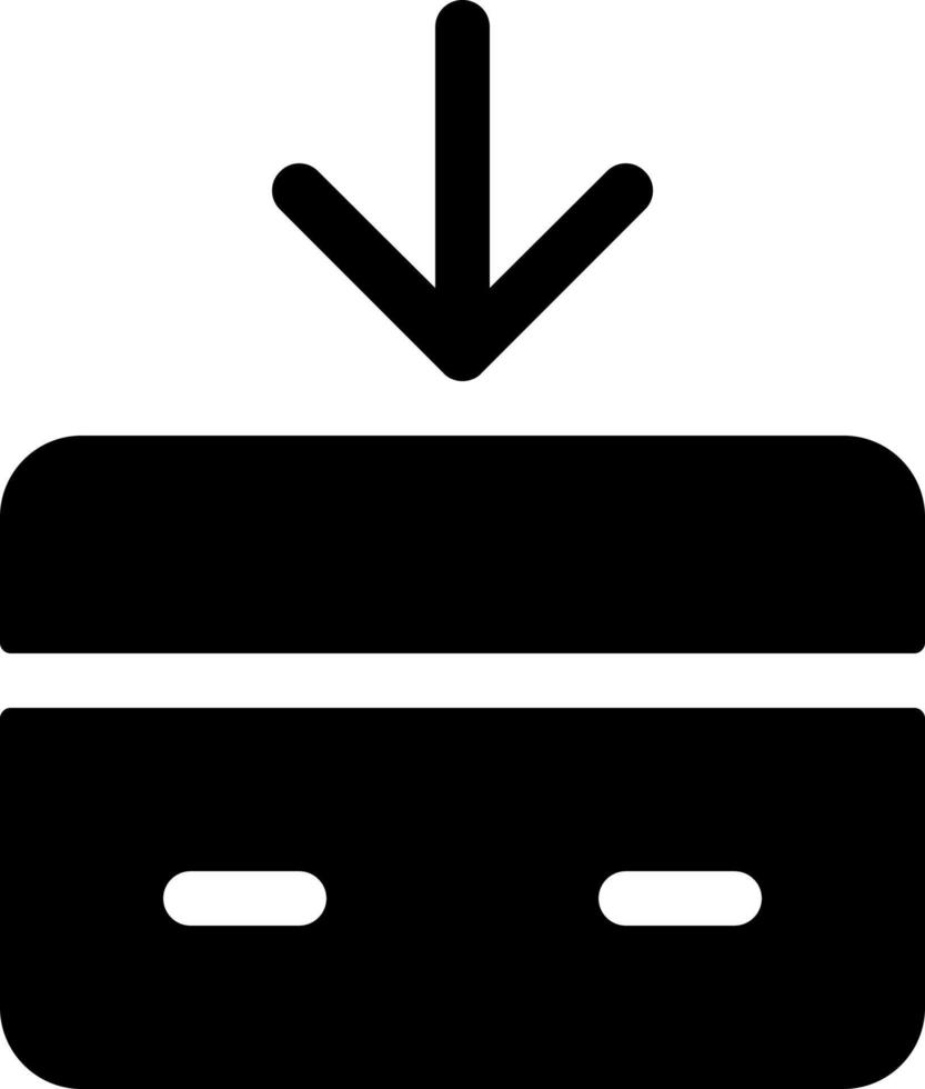 erhalten Geld schwarz Glyphe ui Symbol. elektronisch Mittel Transaktion. Anerkennung Karte. Benutzer Schnittstelle Design. Silhouette Symbol auf Weiß Raum. solide Piktogramm zum Netz, Handy, Mobiltelefon. isoliert Vektor Illustration