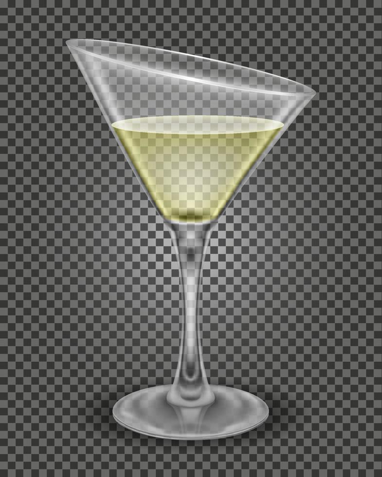 Martini Cocktail alkoholisch trinken Glas Vektor Illustration isoliert auf Weiß Hintergrund