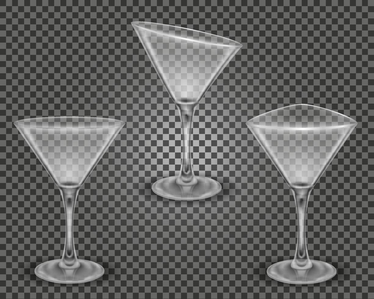 Martini Cocktail alkoholisch trinken Glas Vektor Illustration isoliert auf Weiß Hintergrund