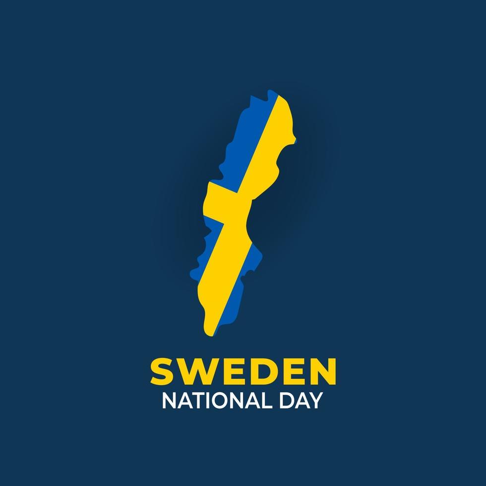 sveriges nationaldag. firades årligen den 6 juni i sverige. glad nationell helgdag av frihet. svensk flagga. vektor