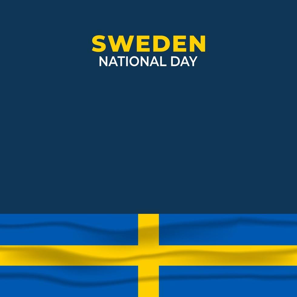 sveriges nationaldag. firades årligen den 6 juni i sverige. glad nationell helgdag av frihet. svensk flagga. vektor