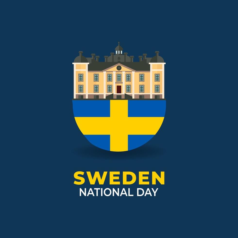 sveriges nationaldag. firades årligen den 6 juni i sverige. glad nationell helgdag av frihet. svensk flagga. vektor