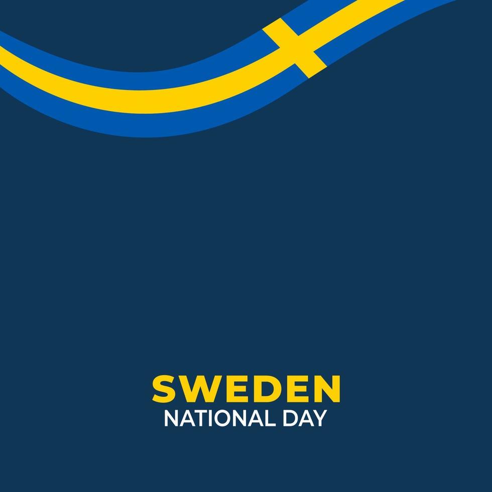 sveriges nationaldag. firades årligen den 6 juni i sverige. glad nationell helgdag av frihet. svensk flagga. vektor