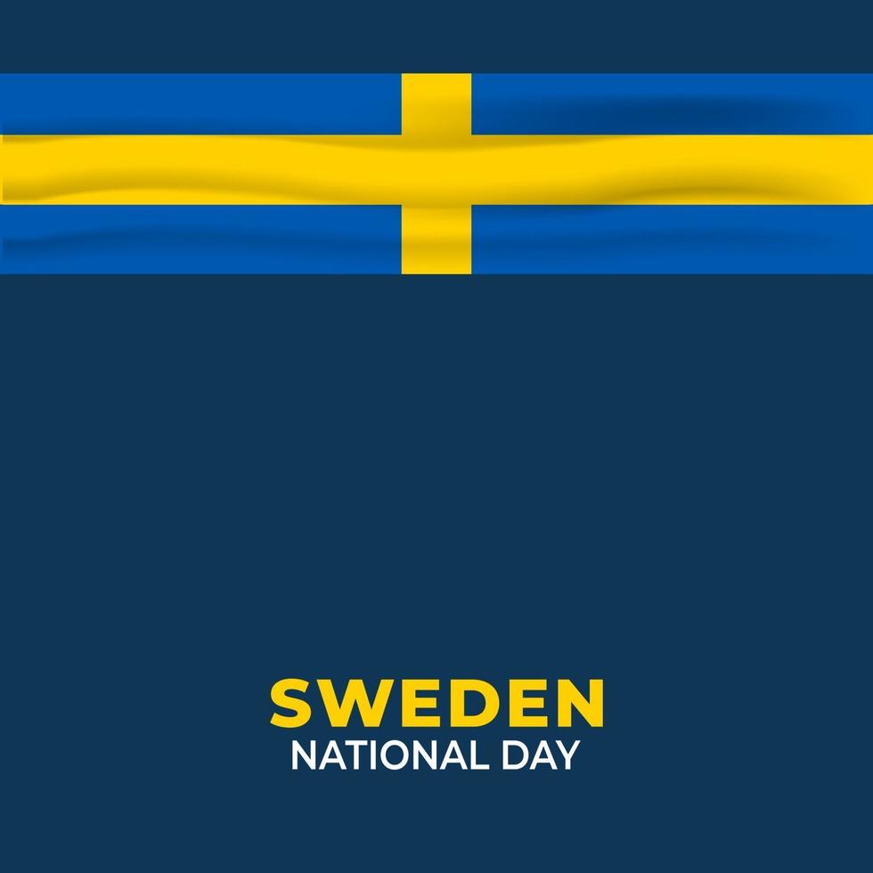 sveriges nationaldag. firades årligen den 6 juni i sverige. glad nationell helgdag av frihet. svensk flagga. vektor