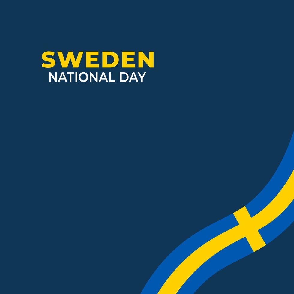 sveriges nationaldag. firades årligen den 6 juni i sverige. glad nationell helgdag av frihet. svensk flagga. vektor