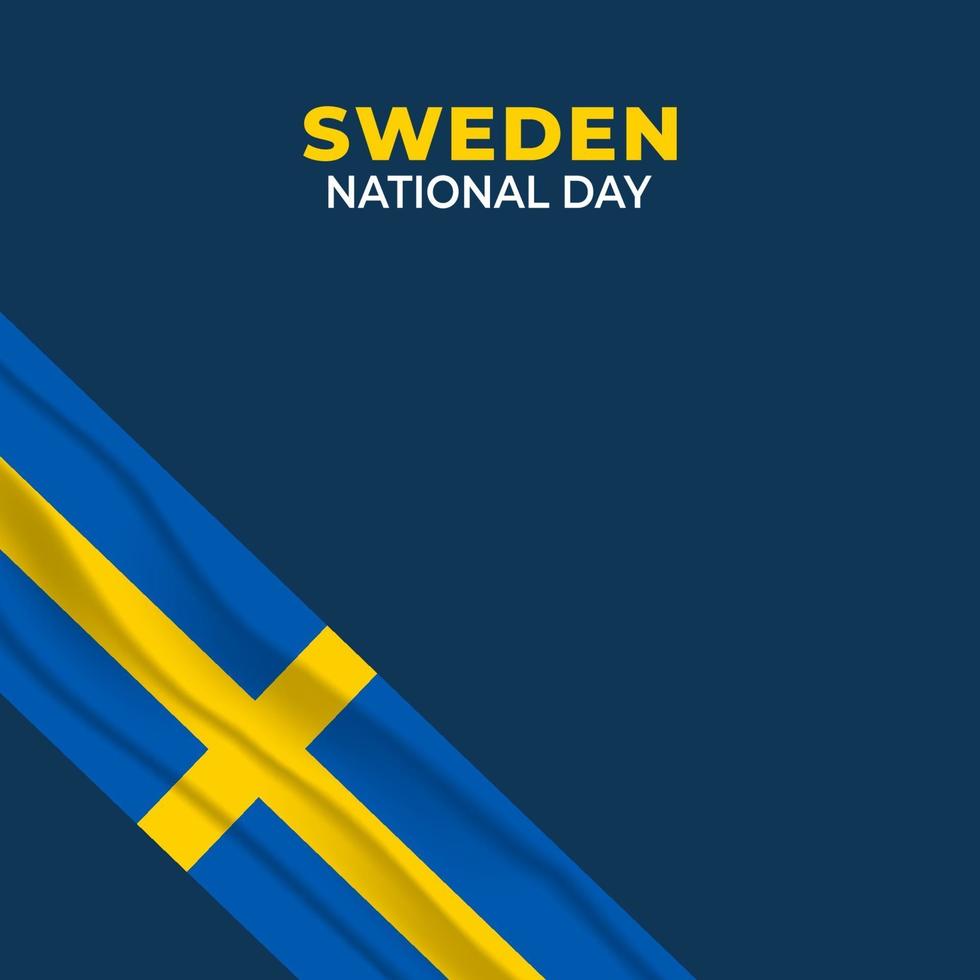 sveriges nationaldag. firades årligen den 6 juni i sverige. glad nationell helgdag av frihet. svensk flagga. vektor