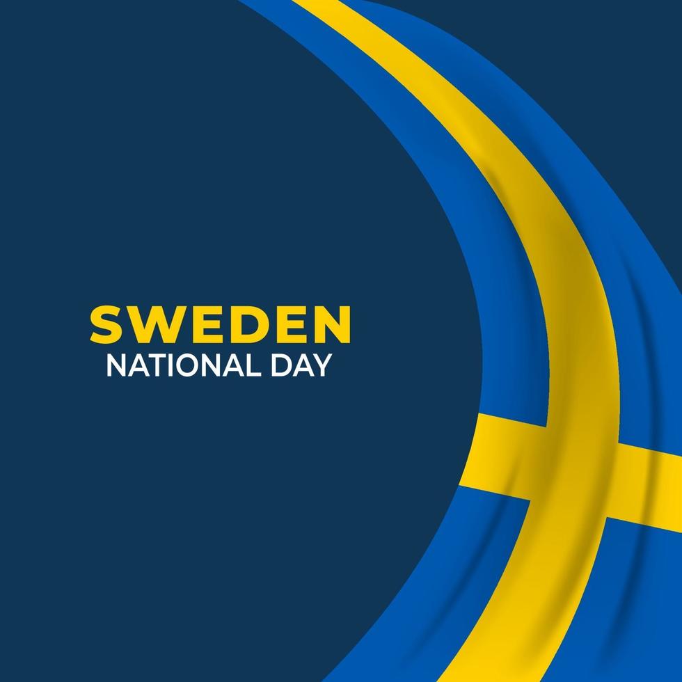 schwedischer Nationalfeiertag. Jährlich am 6. Juni in Schweden gefeiert. glücklicher Nationalfeiertag der Freiheit. schwedische Flagge. vektor