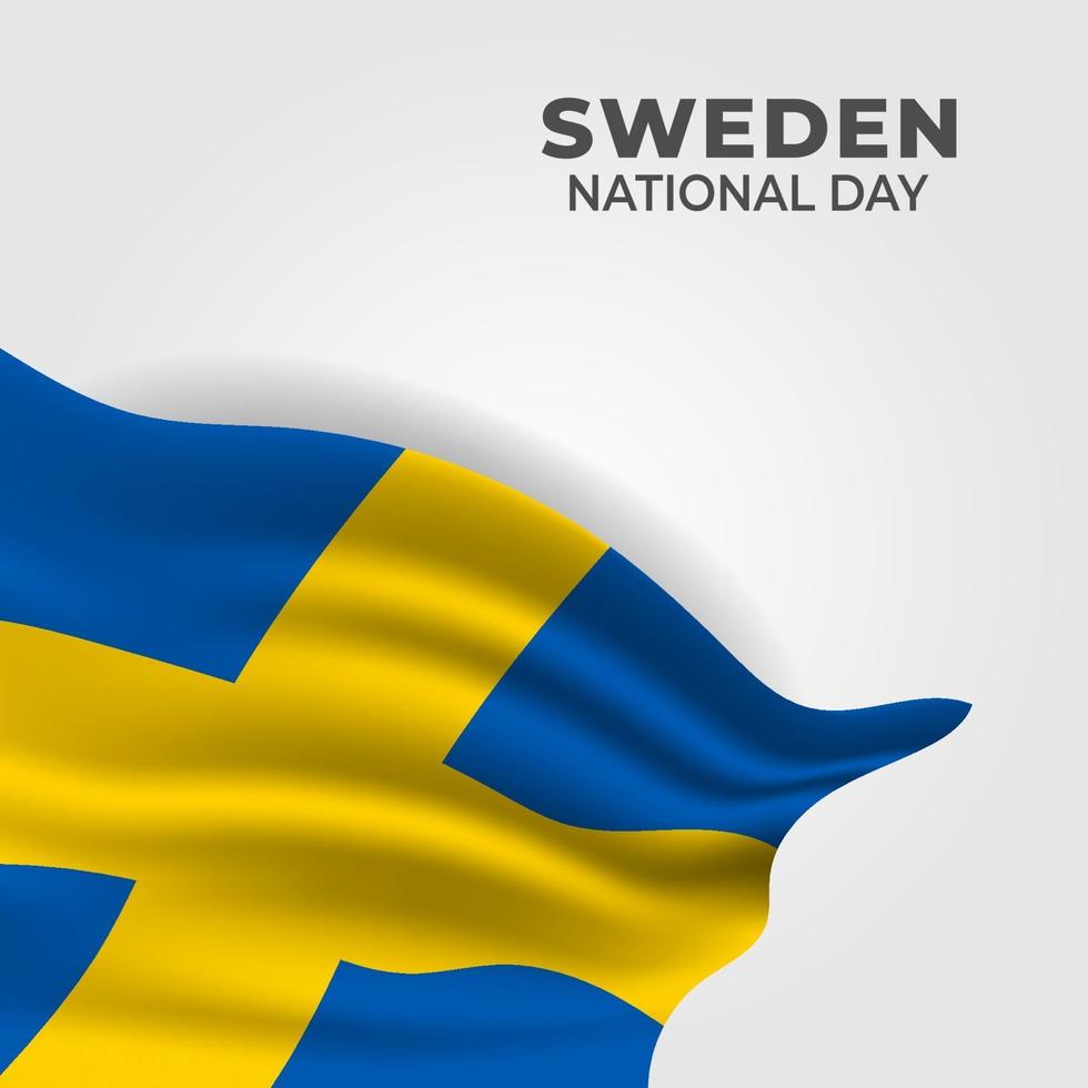 Sveriges flagga, 6 juni, Sveriges nationella dag, Sveriges kungarike. vektor illustration