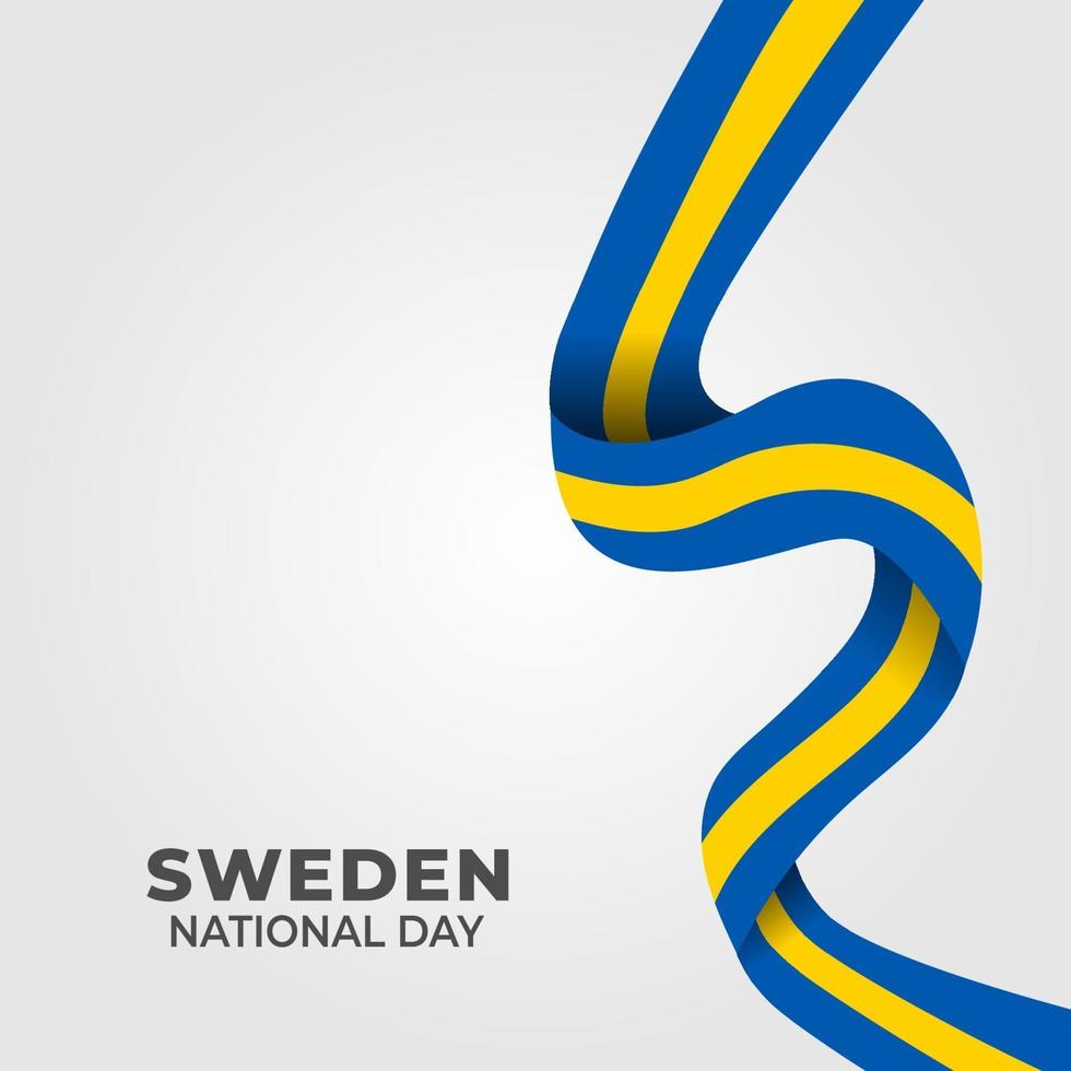 Sveriges flagga, 6 juni, Sveriges nationella dag, Sveriges kungarike. vektor illustration