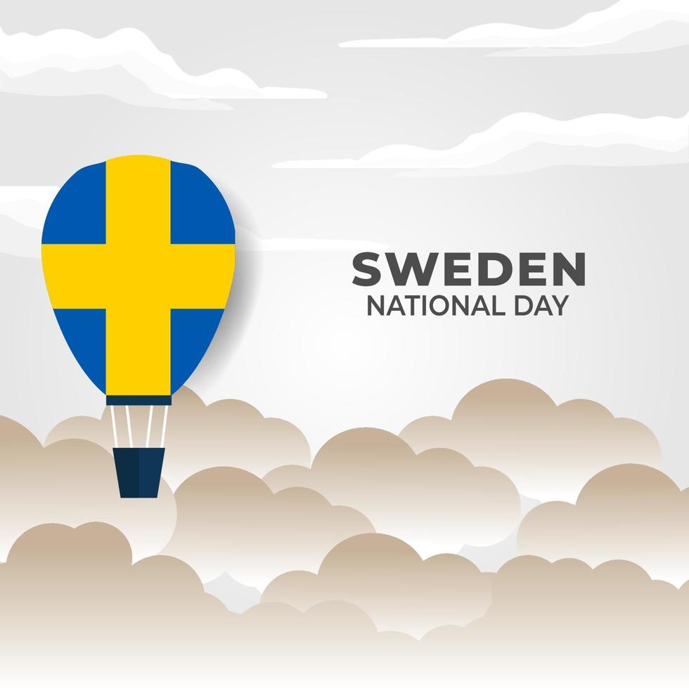 sveriges nationaldag. firades årligen den 6 juni i sverige. glad nationell helgdag av frihet. svensk flagga. patriotisk affischdesign. vektor illustration