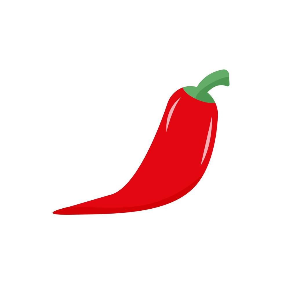 varm röd peppar isolerat på vit bakgrund. röd grönsak, chili peppar för matlagning kryddad mat. vektor illustration