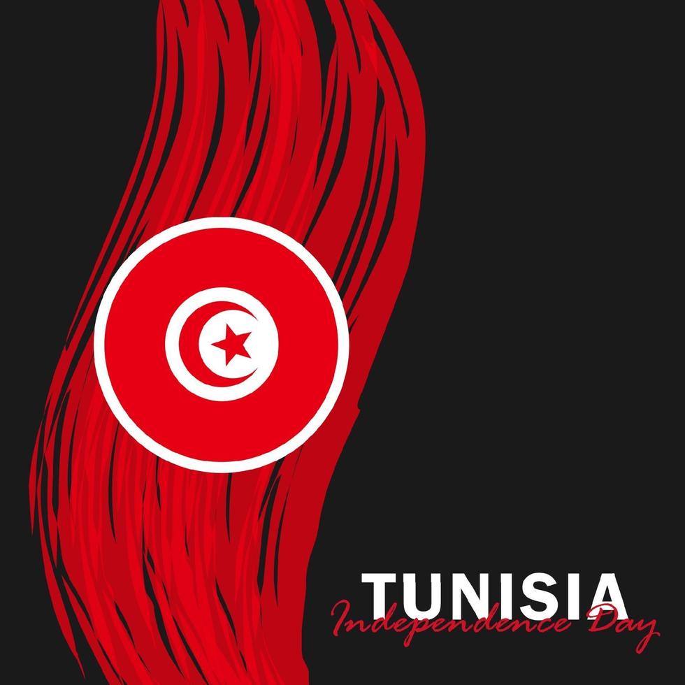 Vektor des Unabhängigkeitstags mit Tunesien Flaggen.