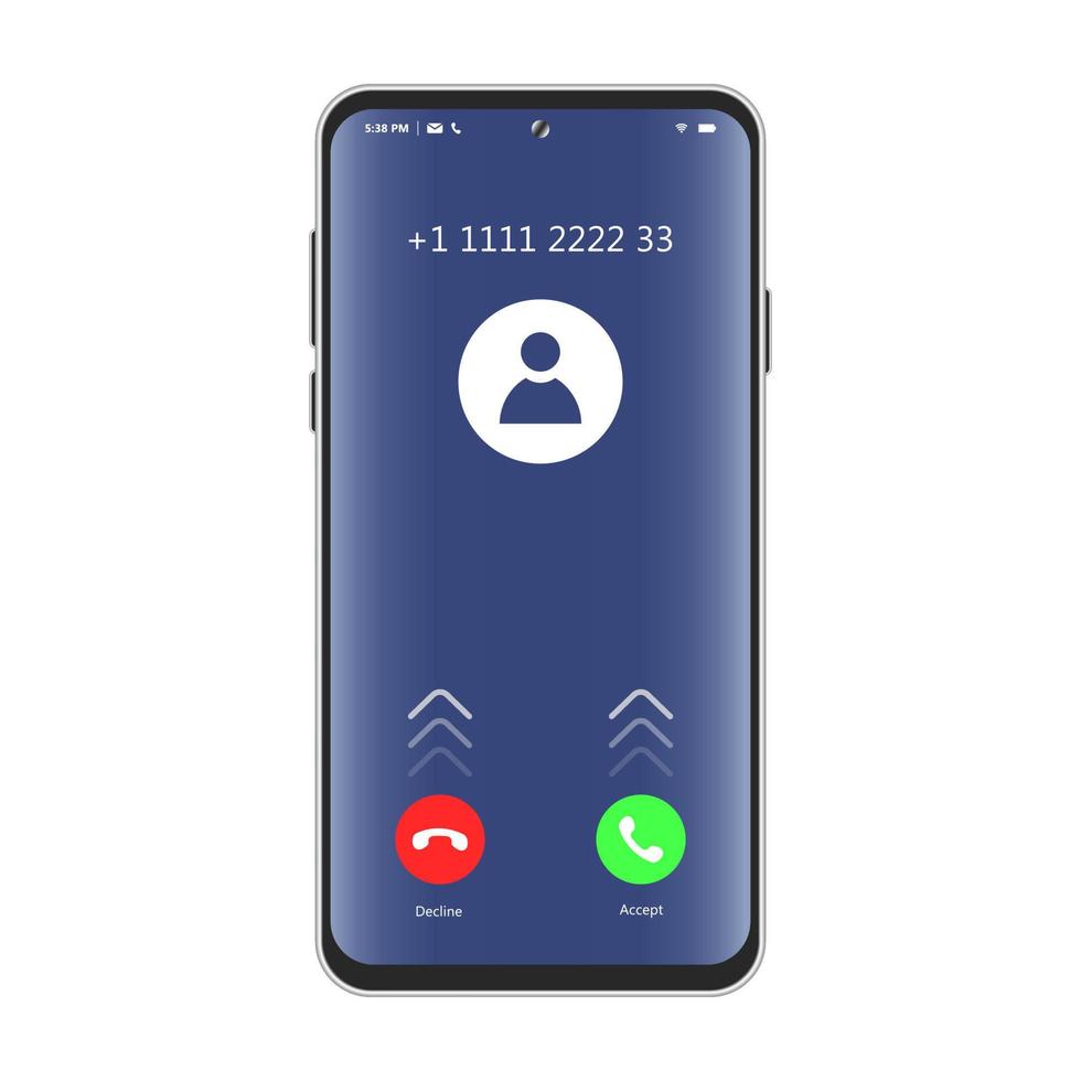 kallelse skärm smartphone användare gränssnitt isolerat vektor illustration