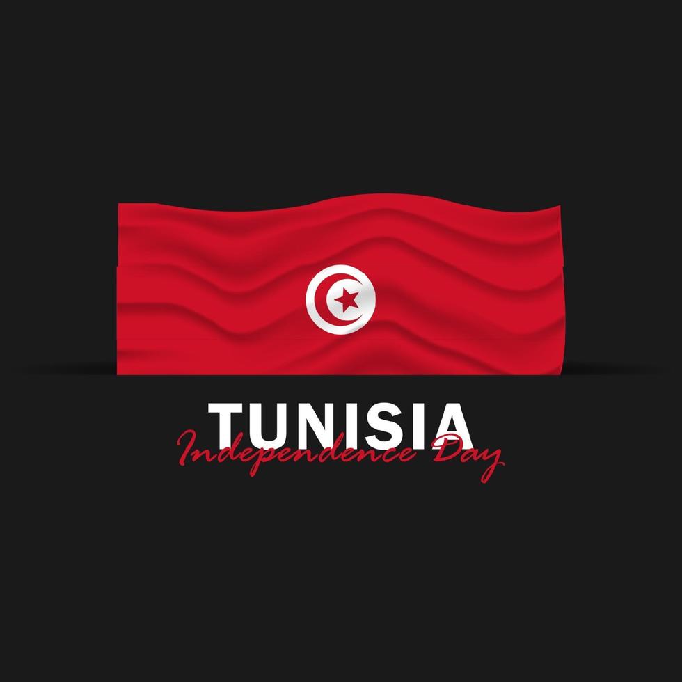 vektor av självständighetsdagen med Tunisiens flaggor.