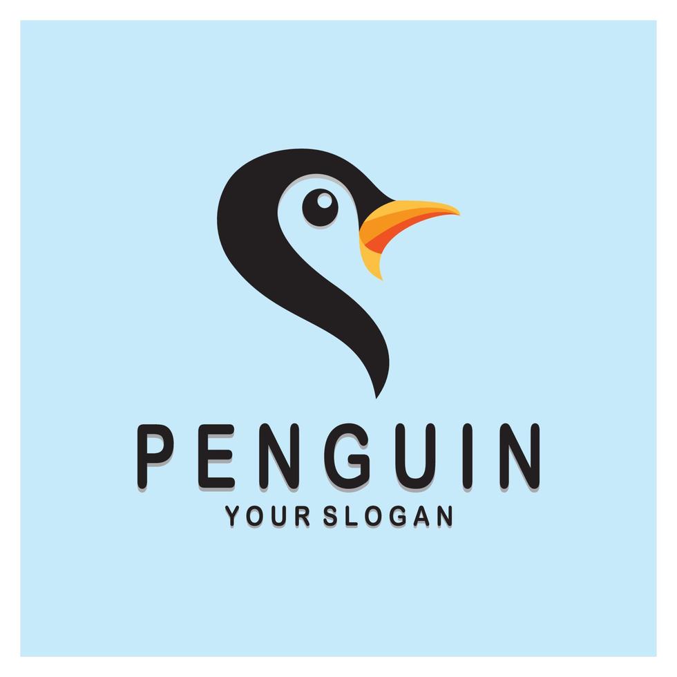 einfach Pinguin Logo Design Vorlage Illustration. vektor