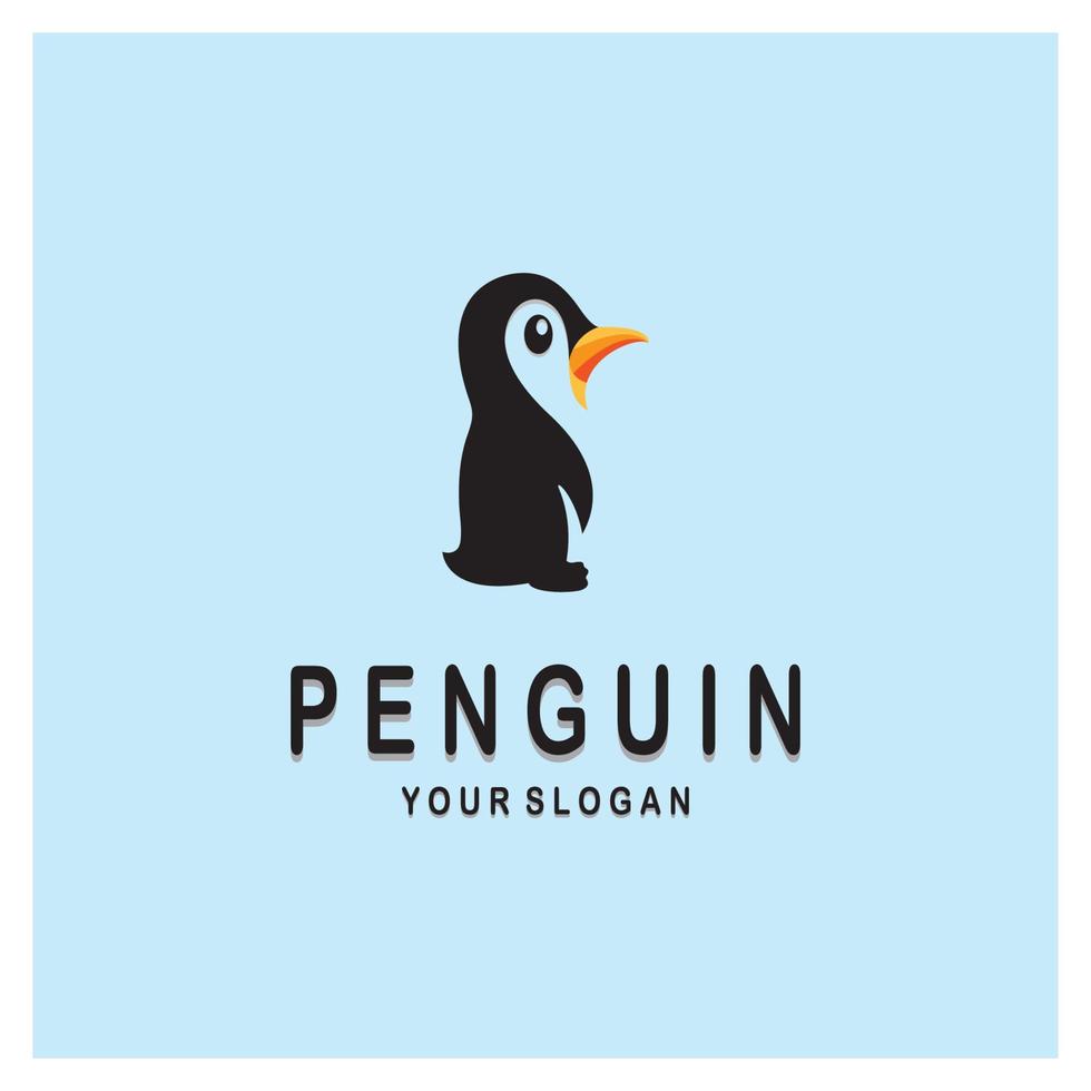 einfach Pinguin Logo Design Vorlage Illustration. vektor
