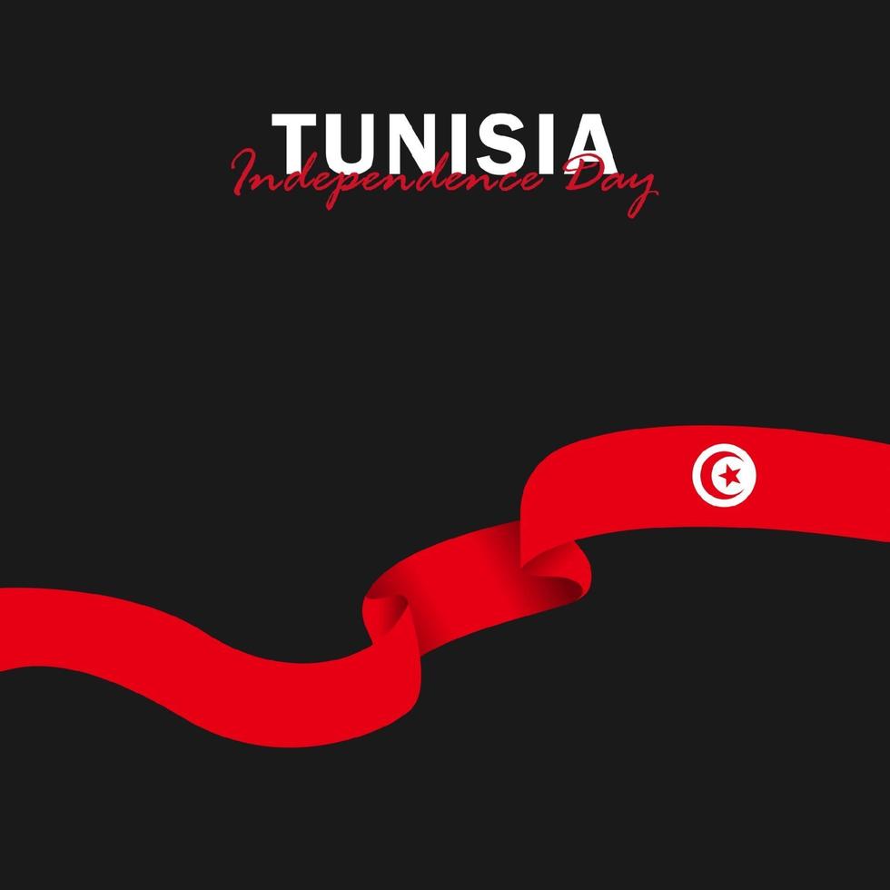 vektor av självständighetsdagen med Tunisiens flaggor.