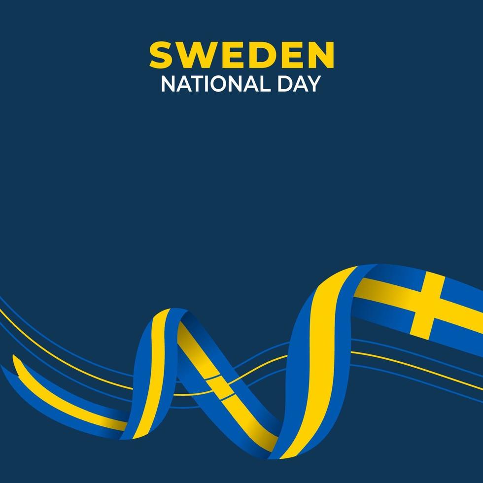 sveriges nationaldag. firades årligen den 6 juni i sverige. glad nationell helgdag av frihet. svensk flagga. vektor