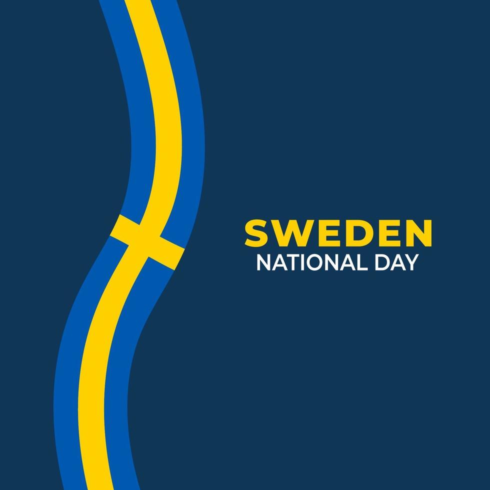 schwedischer Nationalfeiertag. Jährlich am 6. Juni in Schweden gefeiert. glücklicher Nationalfeiertag der Freiheit. schwedische Flagge. vektor