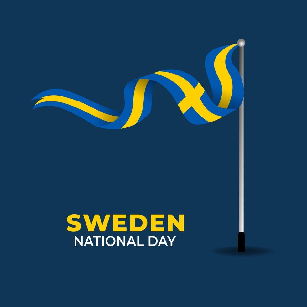 sveriges nationaldag. firades årligen den 6 juni i sverige. glad nationell helgdag av frihet. svensk flagga. vektor