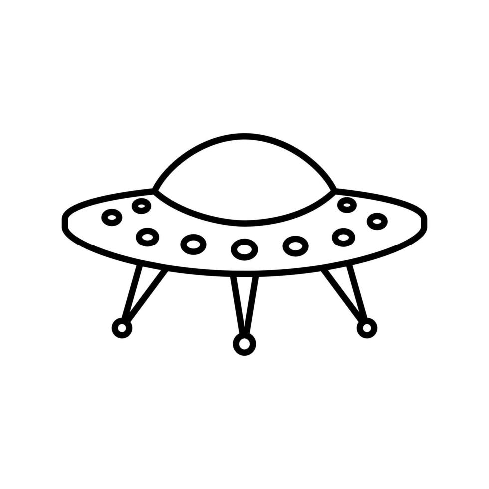 UFO-Symbolvektor. fliegende Untertasse Abbildung Zeichen. Außerirdisches Symbol oder Logo. vektor