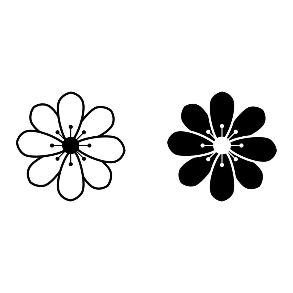 blommor ikon vektor uppsättning. trädgård illustration tecken samling. floga symbol eller logotyp.