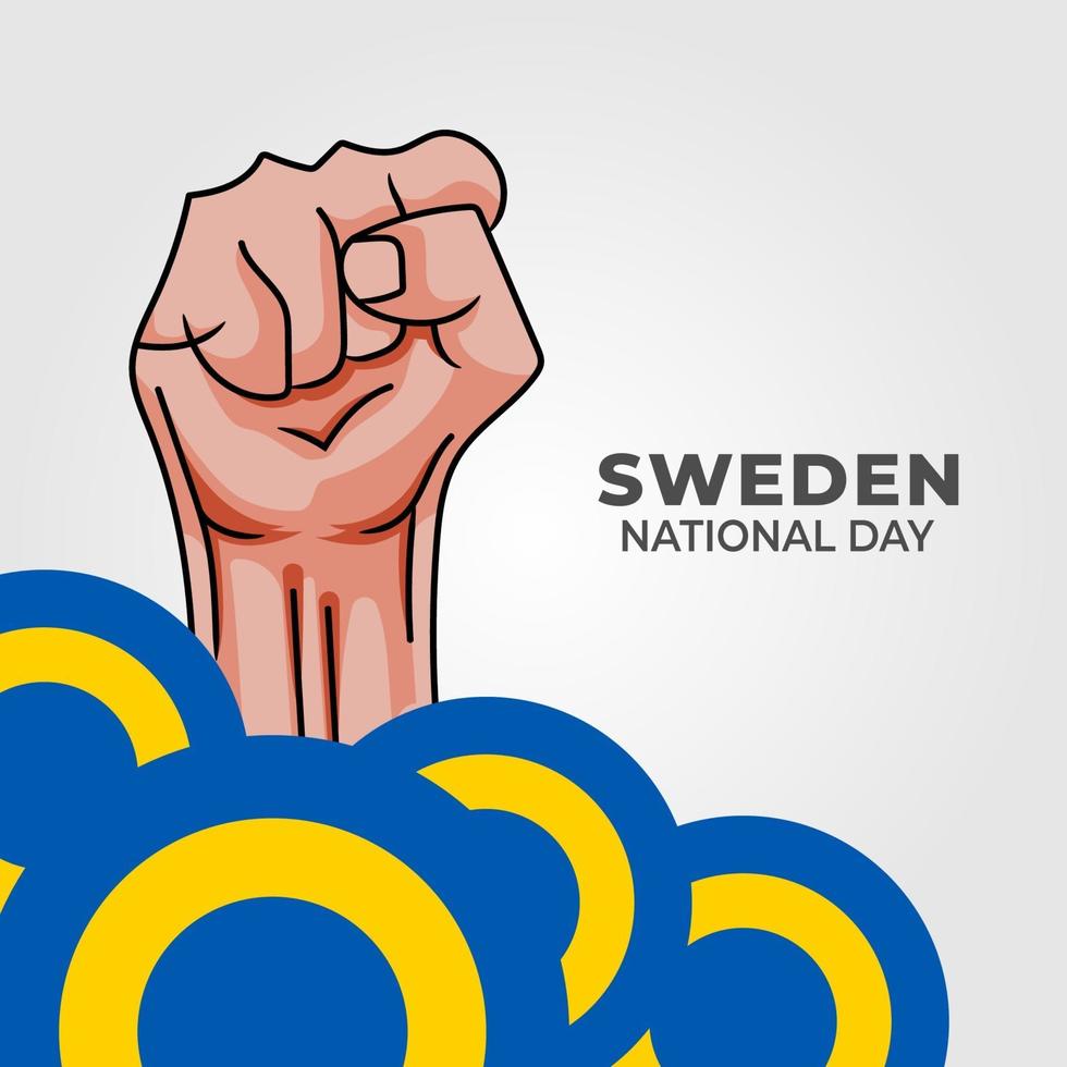 schwedischer Nationalfeiertag. Jährlich am 6. Juni in Schweden gefeiert. glücklicher Nationalfeiertag der Freiheit. schwedische Flagge. patriotisches Plakatdesign. vektor