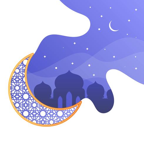 Minimalistiska islamiska nyårshälsningar med Gradient Pattern Bakgrund Vector Illustration