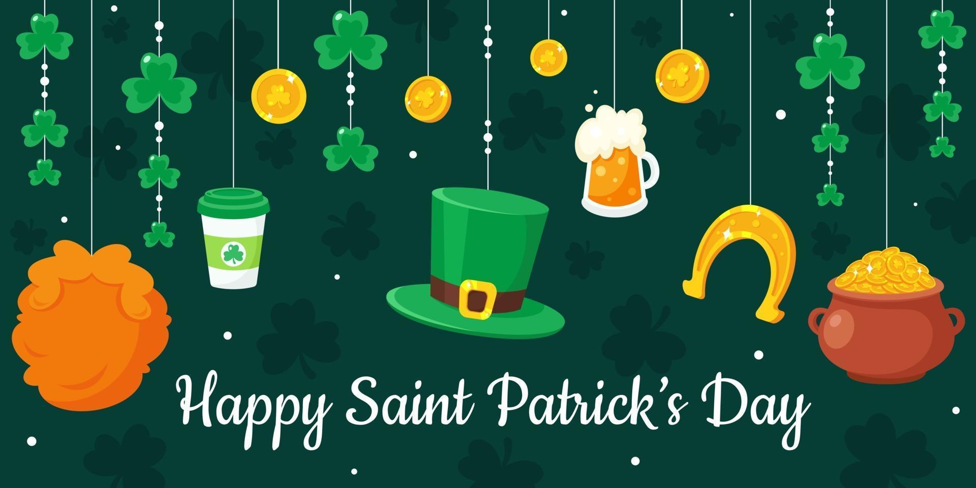 st. Patrick's Day gratulationskort. vektor illustration.