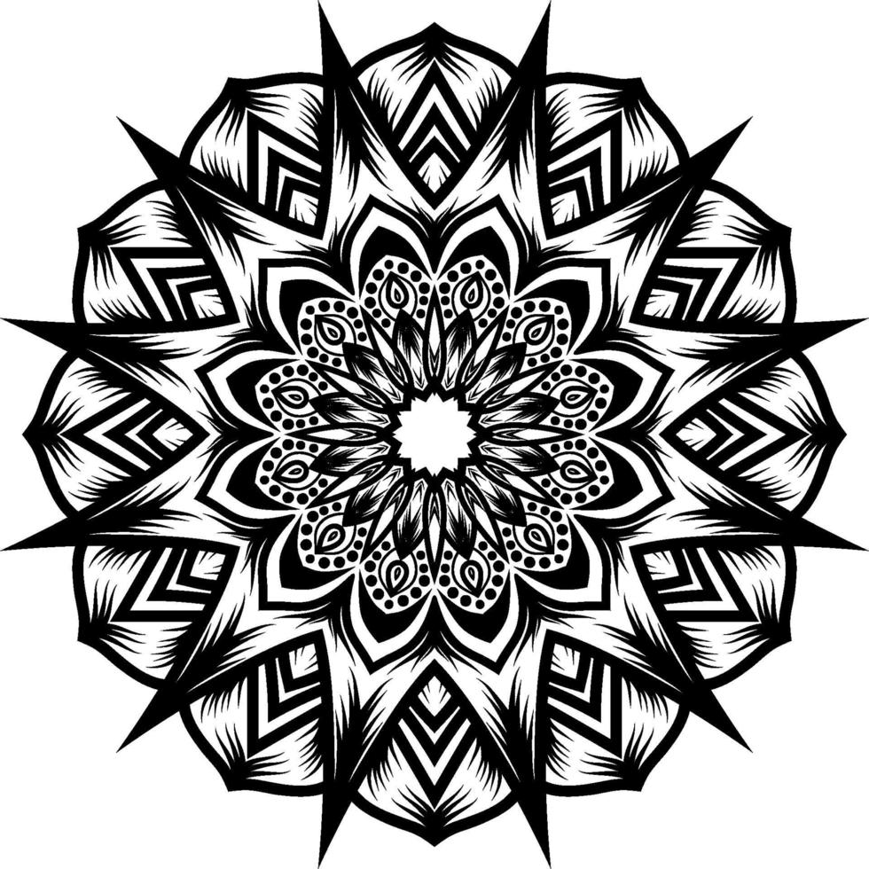 kreisförmige Muster-Mandala-Kunst vektor