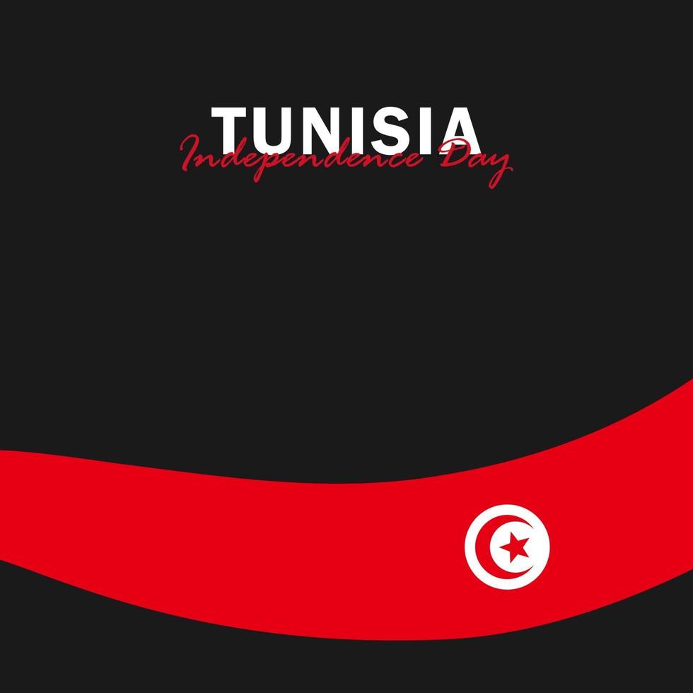 vektor av självständighetsdagen med Tunisiens flaggor.