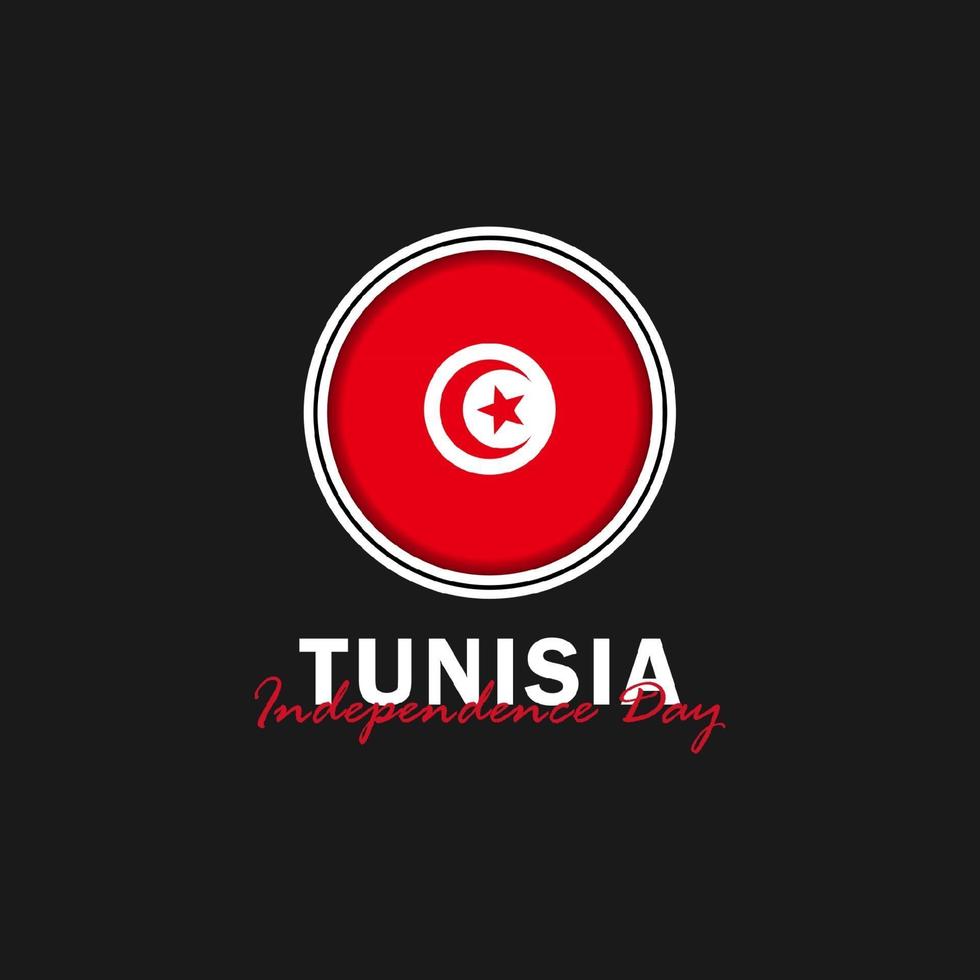 vektor av självständighetsdagen med Tunisiens flaggor.