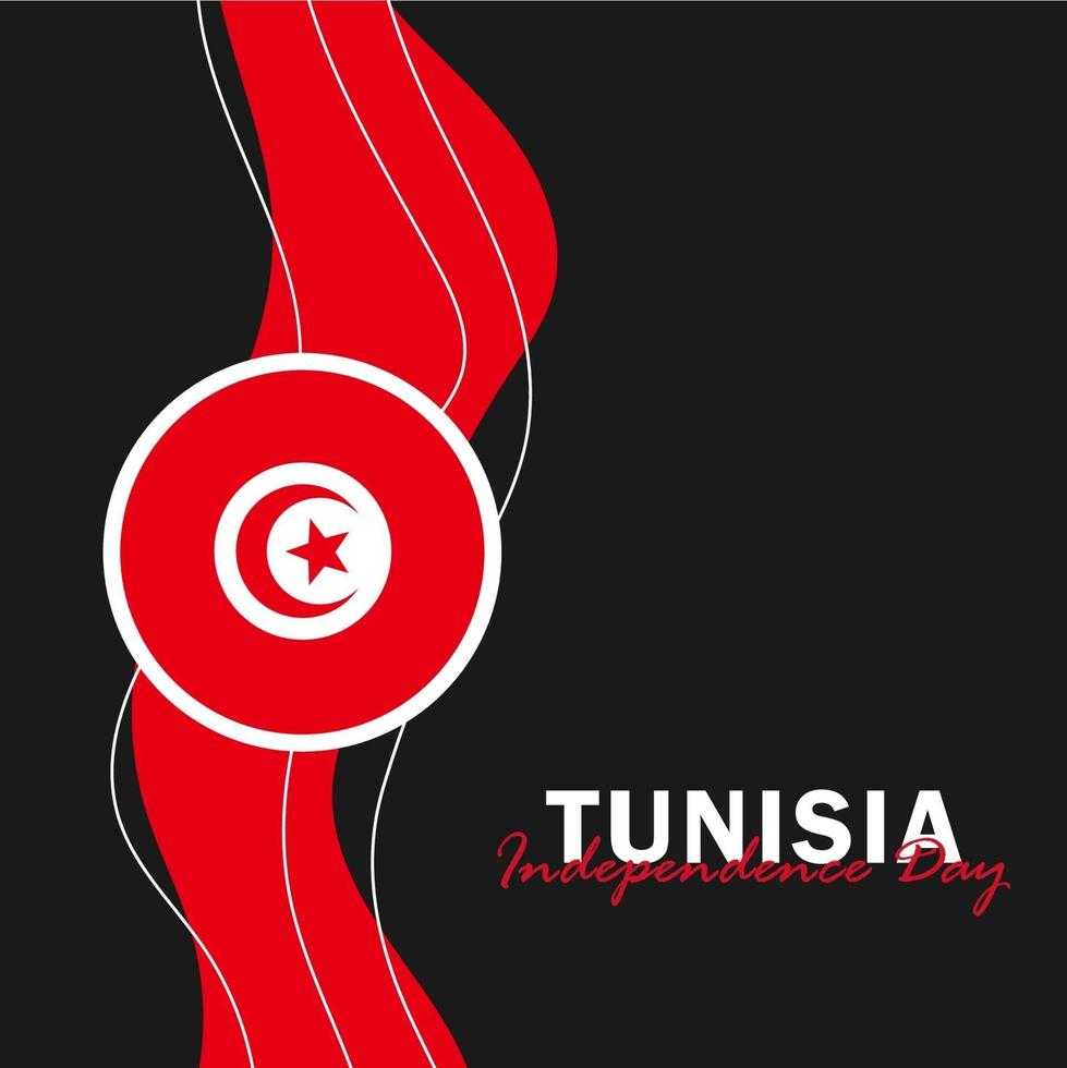 vektor av självständighetsdagen med Tunisiens flaggor.