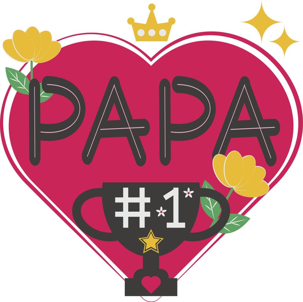 glücklich Vaters Tag Karte Herz eben Symbol Vektor Symbol Aufkleber Illustration Design