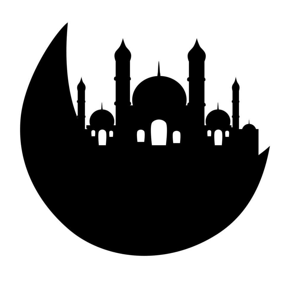 halvmåne måne och moské islamic dekoration vektor