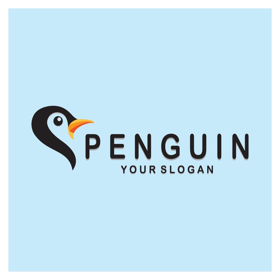 einfach Pinguin Logo Design Vorlage Illustration. vektor