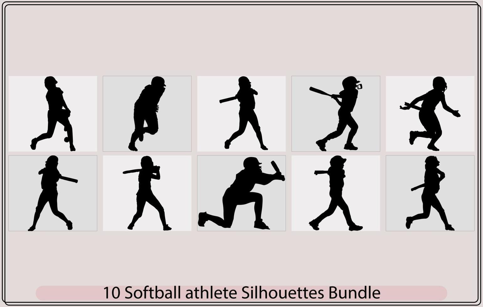 weicher Ball Spieler Silhouetten, weicher Ball Silhouetten, eingestellt von Baseball Spieler Silhouette Vektor Illustrationen, Baseball Spieler detailliert Silhouetten