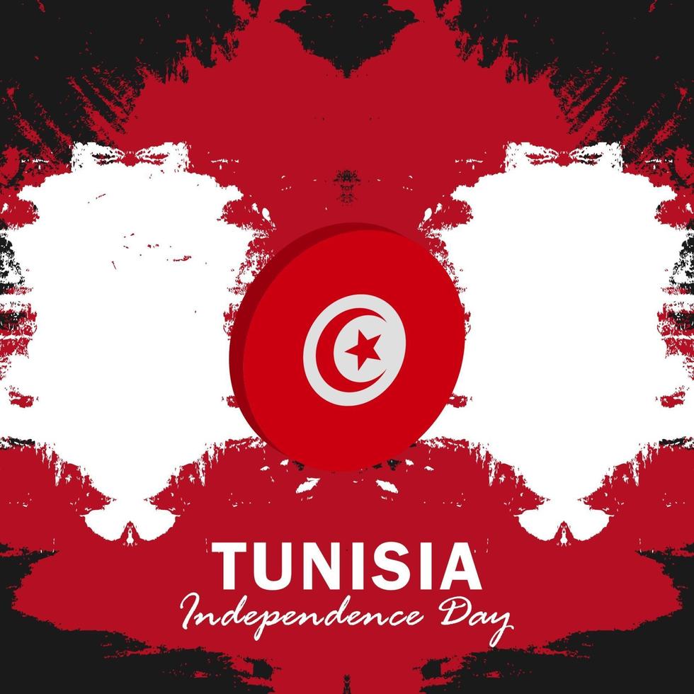 vektor av självständighetsdagen med Tunisiens flaggor.