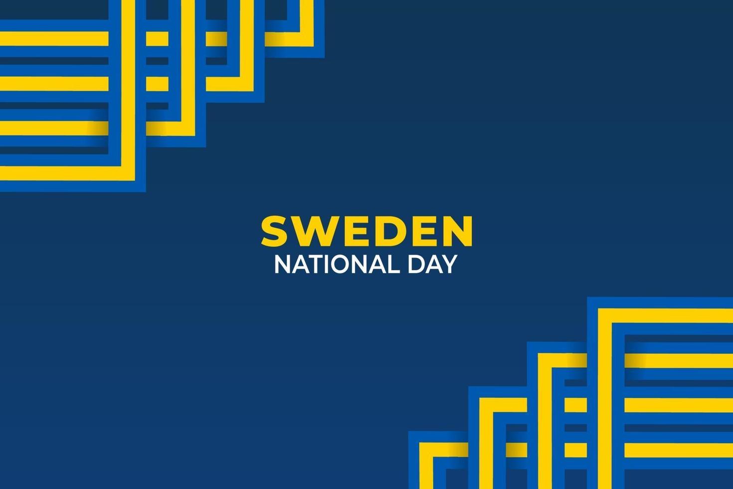 sveriges nationaldag. firades årligen den 6 juni i sverige. glad nationell helgdag av frihet. svensk flagga. vektor