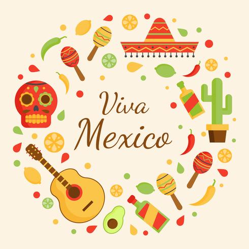 Viva Mexiko Vektor Hintergrund