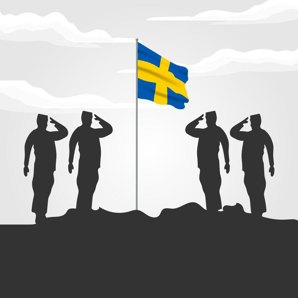 schwedischer Nationalfeiertag. Jährlich am 6. Juni in Schweden gefeiert. glücklicher Nationalfeiertag der Freiheit. schwedische Flagge. vektor