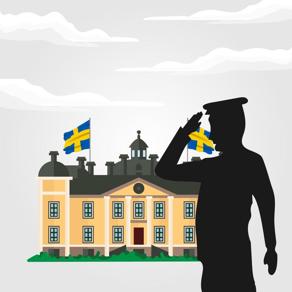 sveriges nationaldag. firades årligen den 6 juni i sverige. glad nationell helgdag av frihet. svensk flagga. vektor