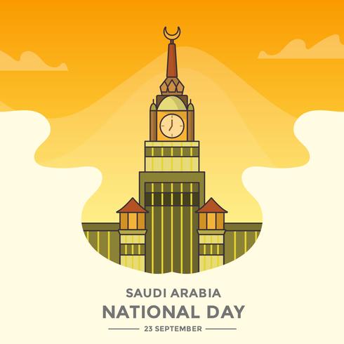 Flat Saudiarabien National Day With Gradient Background Vector Illustration