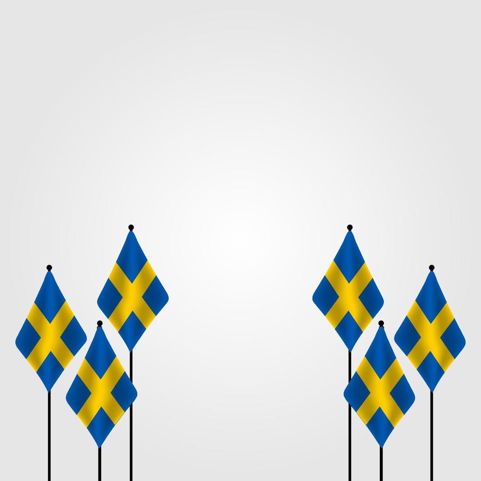 sveriges nationaldag. firades årligen den 6 juni i sverige. glad nationell helgdag av frihet. svensk flagga. vektor