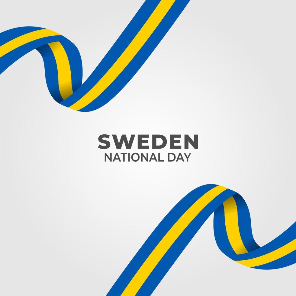 schwedischer Nationalfeiertag. Jährlich am 6. Juni in Schweden gefeiert. glücklicher Nationalfeiertag der Freiheit. schwedische Flagge. vektor