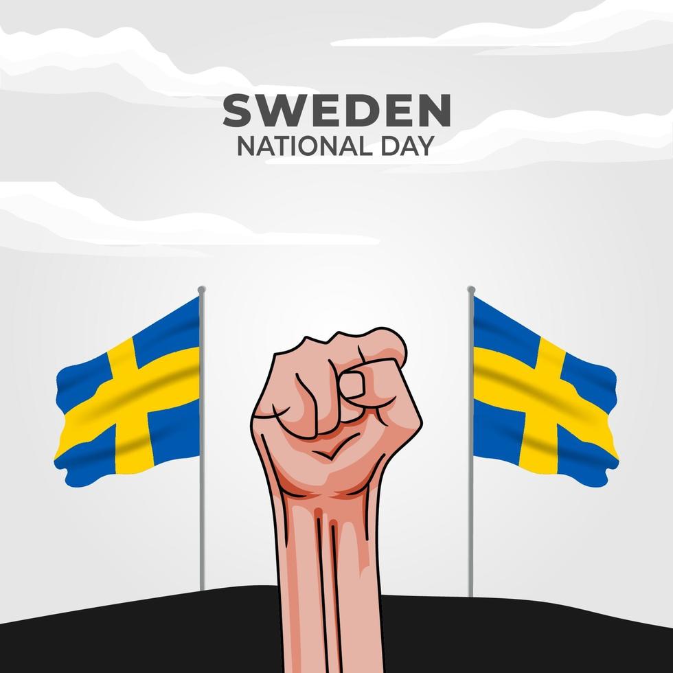 sveriges nationaldag. firades årligen den 6 juni i sverige. glad nationell helgdag av frihet. svensk flagga. vektor