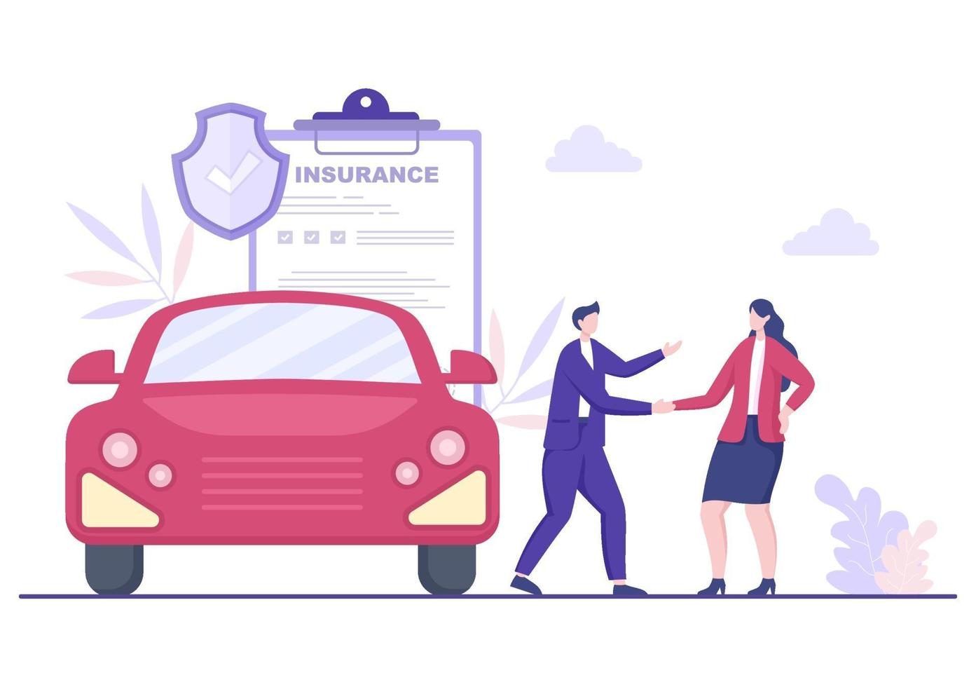 bilförsäkringskonceptet kan användas som skydd för fordonsskador och nödrisker. vektor illustration