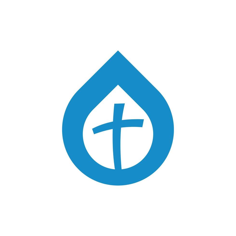 korsa kyrka släppa vatten modern logotyp vektor