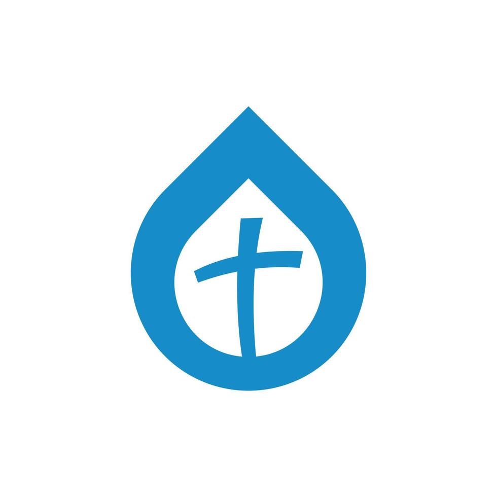 Kreuz Kirche fallen Wasser modern Logo vektor